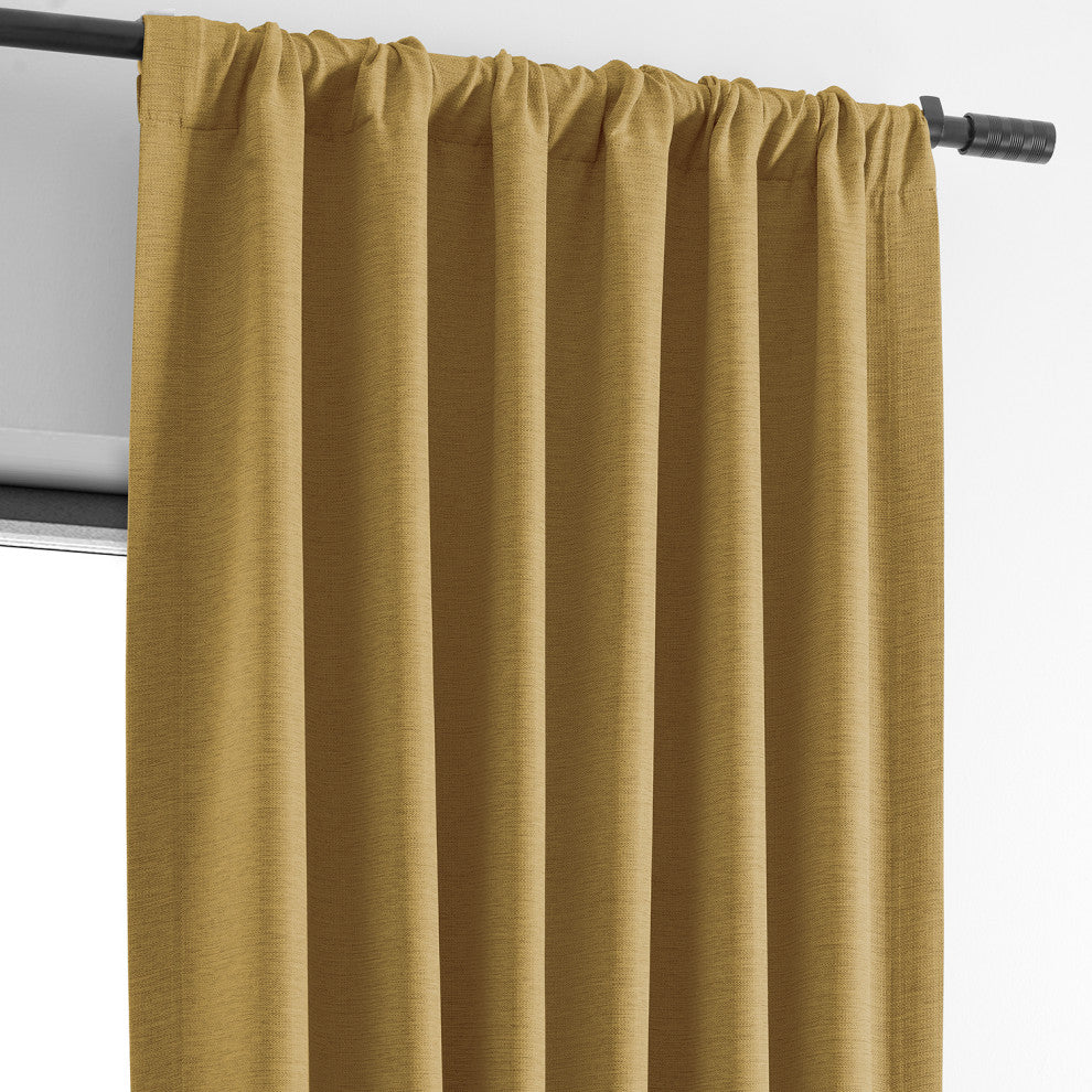 Bellino Blackout Room Darkening Curtain Single Panel, Trinket Gold, 50"x96"