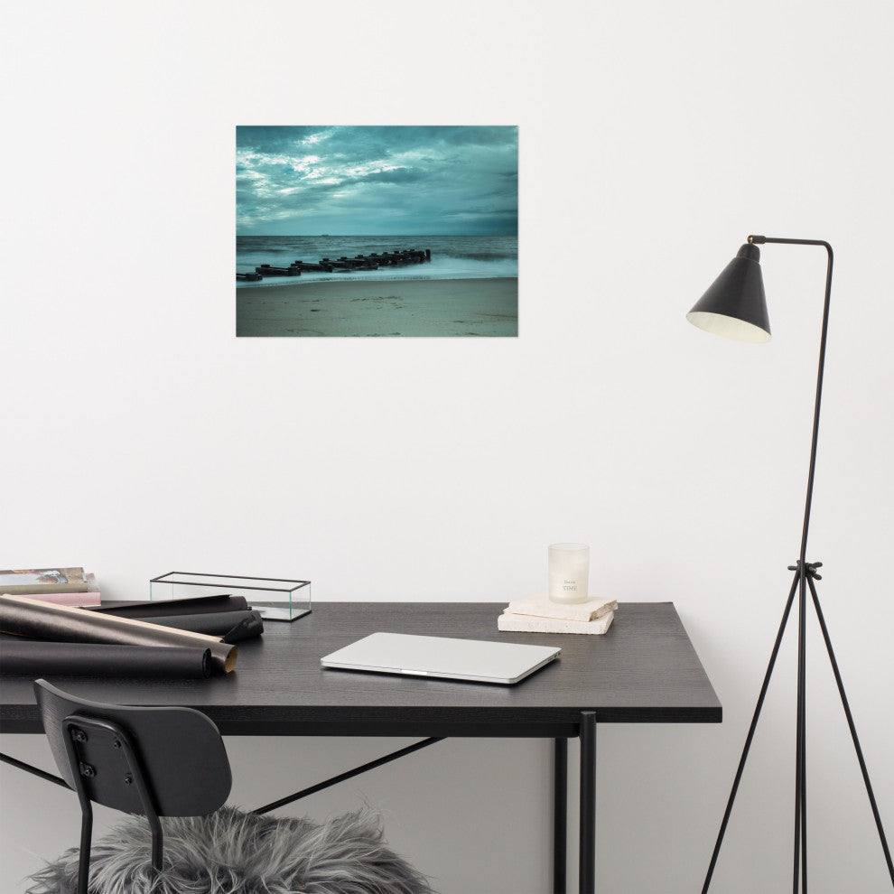 Blue Morning at Rehoboth Coastal Wall Art Unframed Photo Paper Print, 18" X 24"
