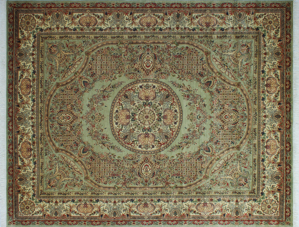 Pak-Persian Rachna Light Green Rug, 8'1x9'10