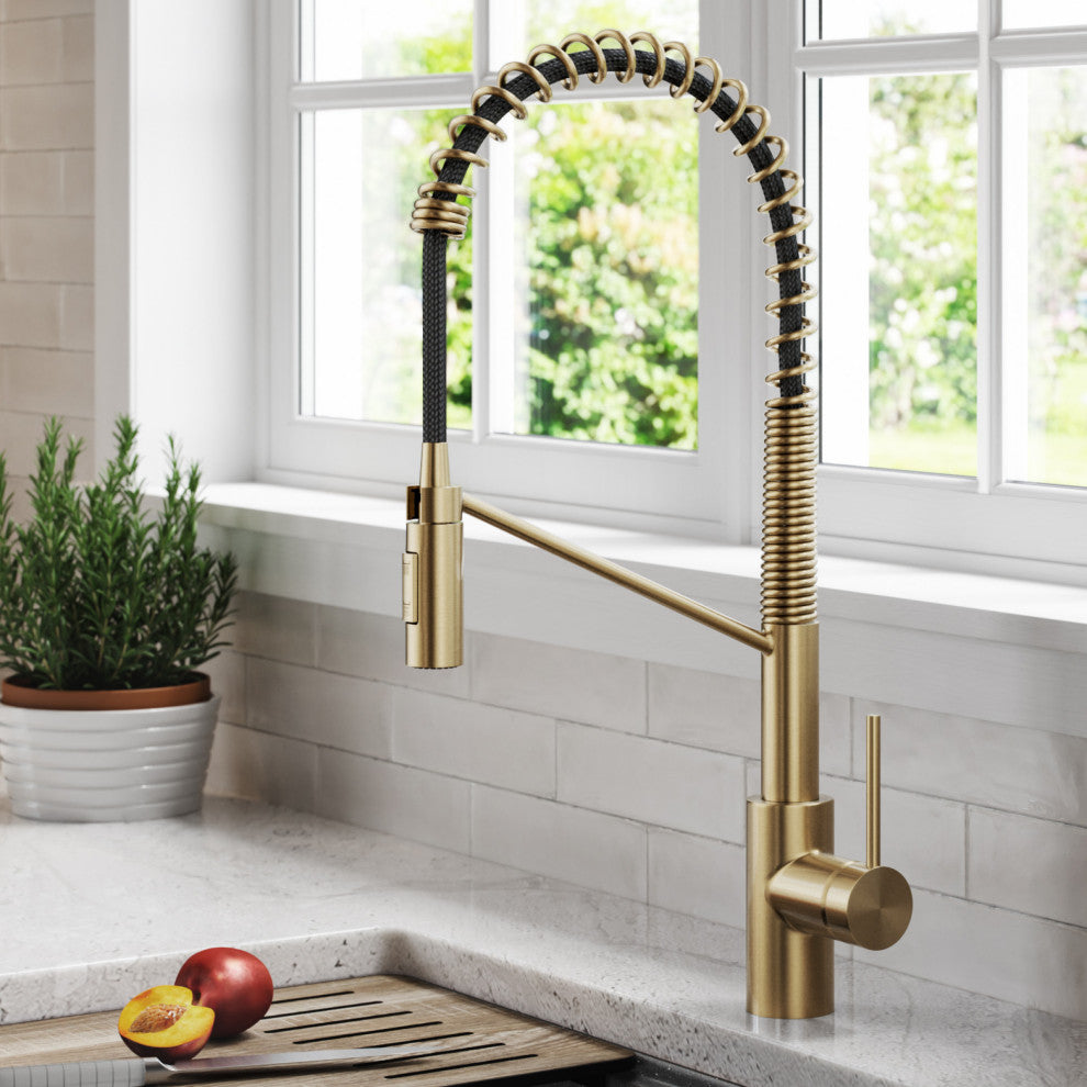 Oletto Commercial Pull-Down 1-Hole Kitchen Faucet, SFACB