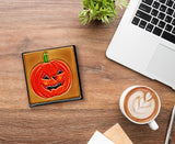 4x4" Halloween Pumpkin Art Tile Ceramic Drink Holder Coaster