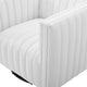 Tufted Armchair Accent Chair, Fabric, White, Modern, Living Lounge Hospitality