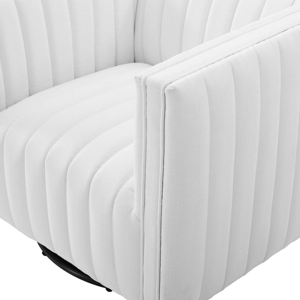 Tufted Armchair Accent Chair, Fabric, White, Modern, Living Lounge Hospitality