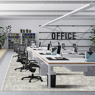 Joy Carpets WorkSpace Stretched Thin Area Rug, Dove, 7'8" X 10'9"