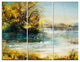 "Trees by the Lake" Glossy Metal Wall Art, 3 Panels, 36"x28"