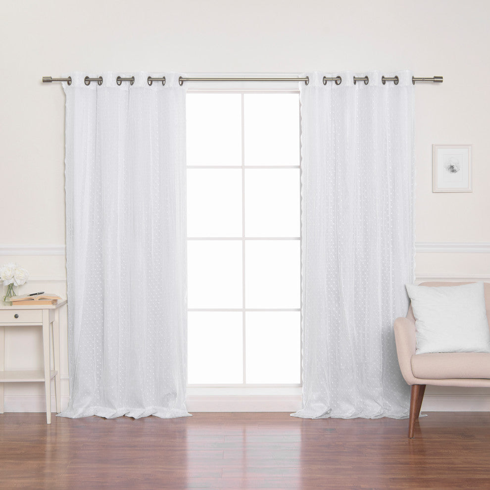 Sheer Pretty Dot and Blackout Curtains, Vapor, 52"x84"