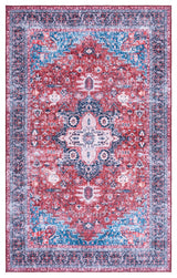 Safavieh Arizona Machine-Washable Collection ARZ316 Rug, Red/Navy, 6'x9'