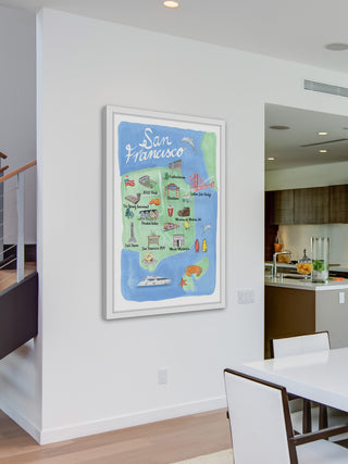 "San Francisco Site Map" Framed Painting Print, 16x24