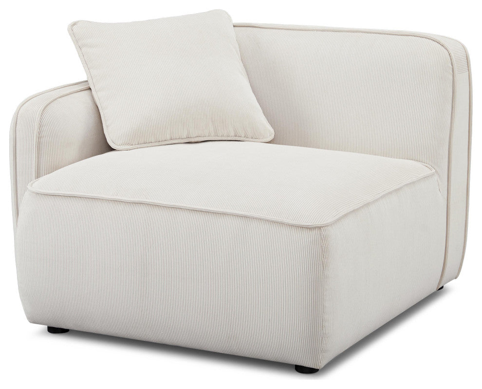 Travie Left Arm Facing Corner Chair, White Sand