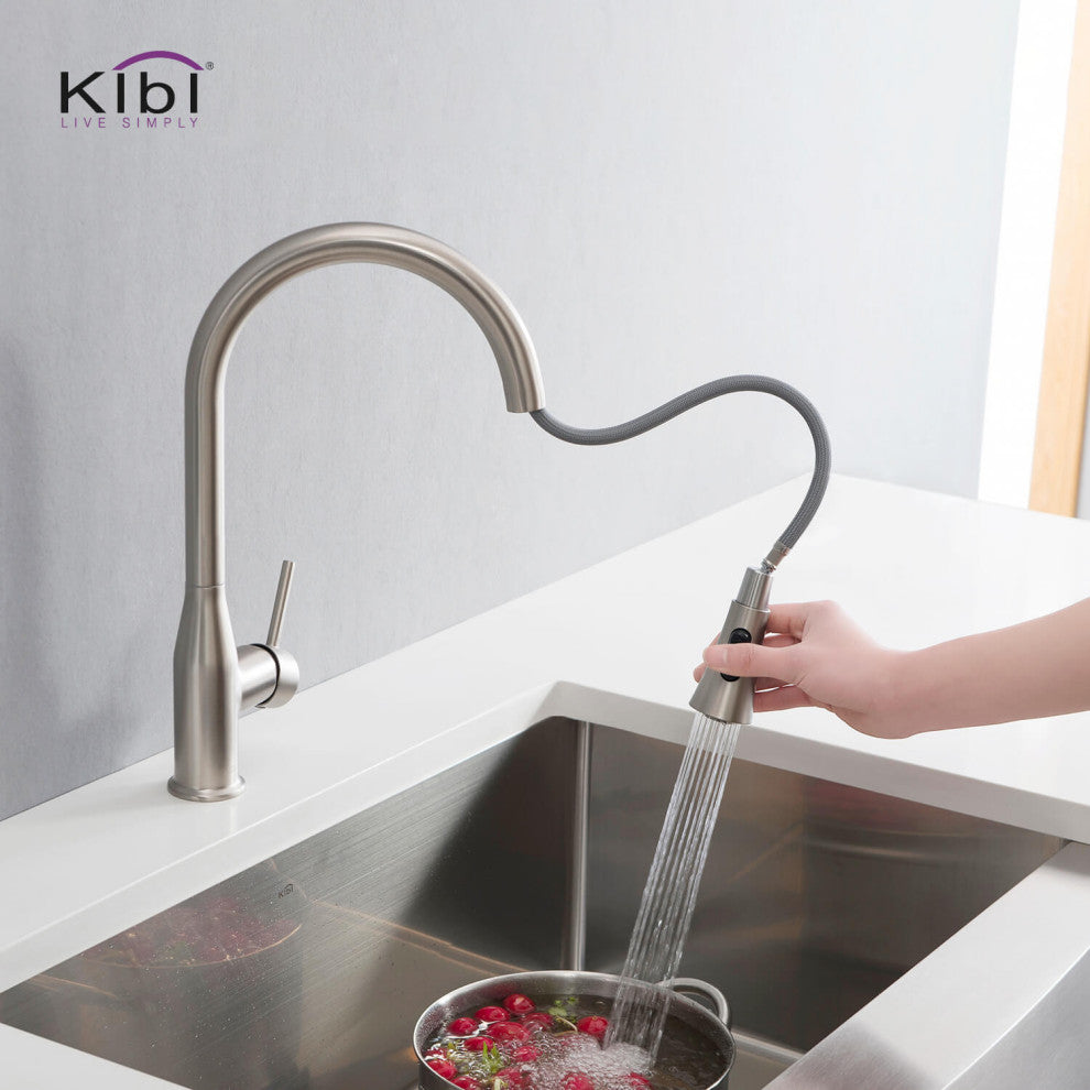 Napa Single Handle Pull Down Faucet, Brushed Nickel, W/ Soap Dispenser