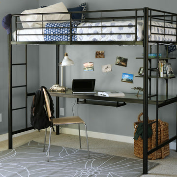 Sanders Twin Size Workstation Loft Bed Black