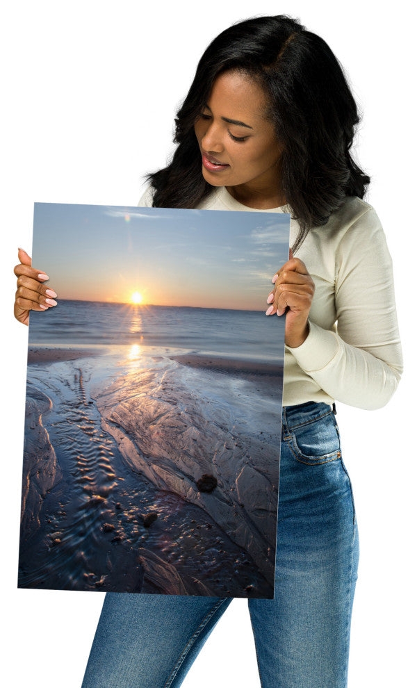 Low Tide Ravine Landscape Photo, Beach Unframed Wall Art Print, 12" X 18"