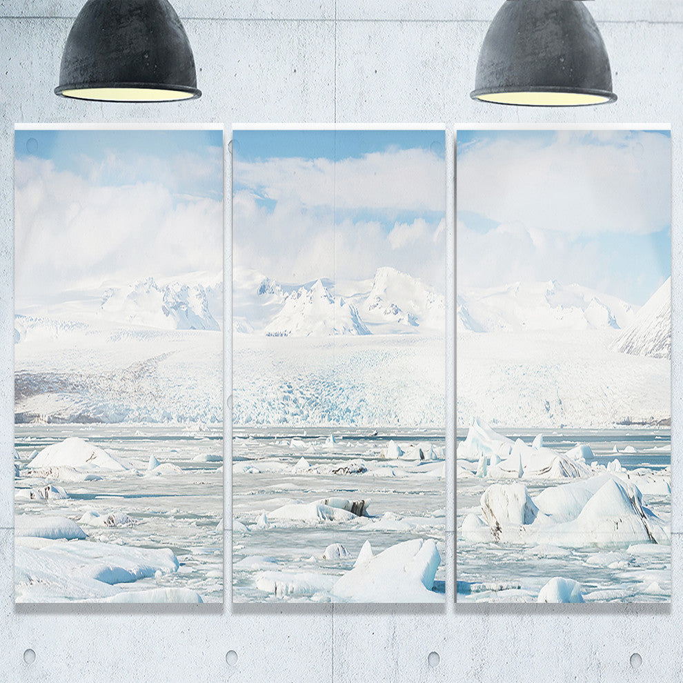 "Vatnajokull Glacier in Iceland" Metal Wall Art, 3 Panels, 36"x28"