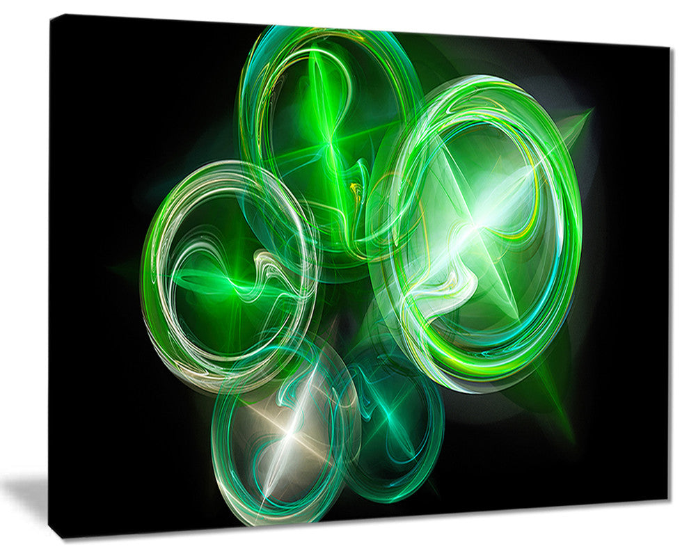 "Green in Black Fractal Desktop Wallpaper" Abstract Digital Canvas Print