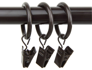 1" Rings With Clips, Set of 10, Cocoa