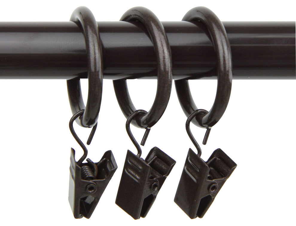 1" Rings With Clips, Set of 10, Cocoa