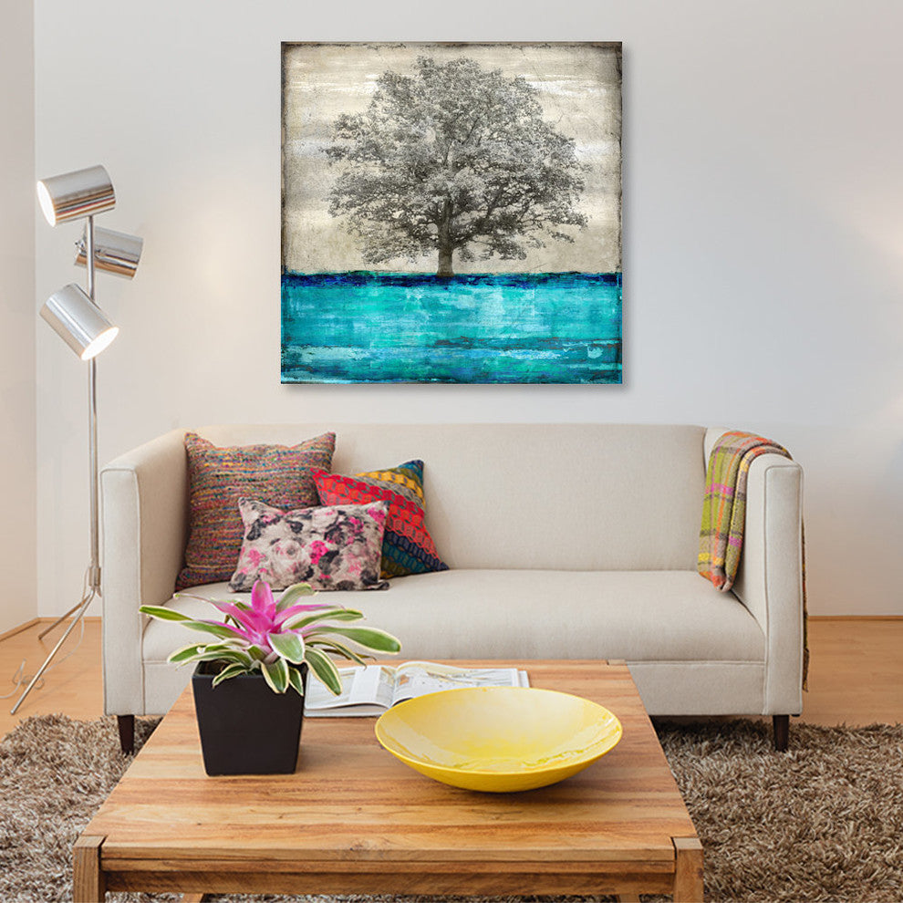 "Majestic - Aqua" by Eric Turner, Canvas Print, 18"x18"