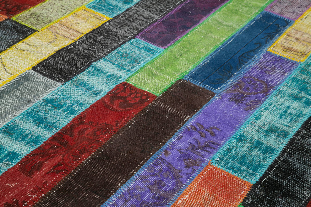 Rug N Carpet - Handmade Anatolian 6' 8" x 9' 11" Antique Patchwork Area Rug