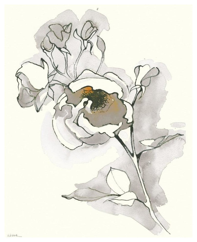 "Carols Roses IV Tan" Digital Paper Print by Shirley Novak, 24"x30"
