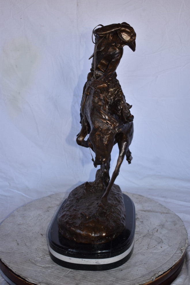 Rattlesnake Remington Replica Bronze Statue on A Marble  Size: 16" x 10" x 25"