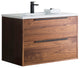 Vanity Alfred 37 With Integrated Solid Surface counter top, American Walnut, Mat
