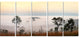Misty Morning Panorama, Landscape Canvas Art Print, 60"x28", 5 Panels
