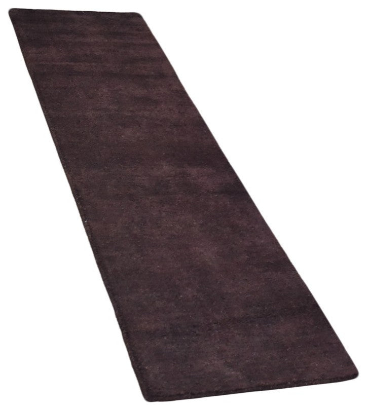 Hand Knotted Loom Silk Mix Area Rug Solid Brown, [Runner] 2'8''x12'
