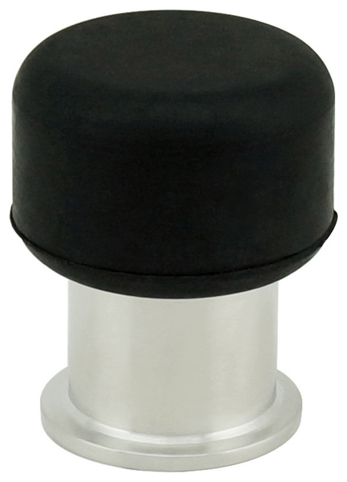 Cylindrical Shape Door Stop, Floor or Wall Mount, Satin Stainless Steel