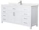 66" Single Bathroom Vanity, White, Carrara Cultured Marble Countertop, Sink