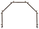 Giles 13/16" 5-Sided Bay Window Curtain Rod, Cocoa