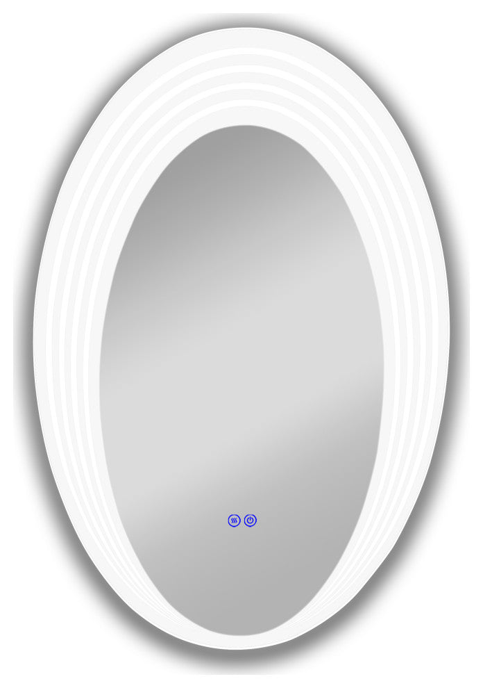 Luminosity Back Lit Oval Touchscreen Led Mirror 36" Height