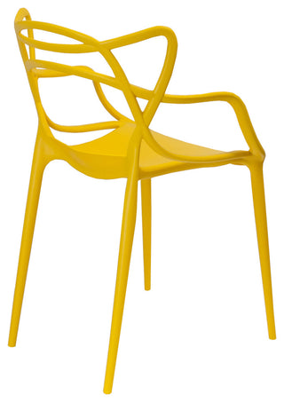 Mod Made Modern Plastic Loop Dining Chair, Set of 2, Yellow