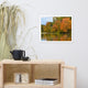 Autumn Tree Line Rural Landscape Framed Photo Paper Wall Art Prints, White, 16" X 20"