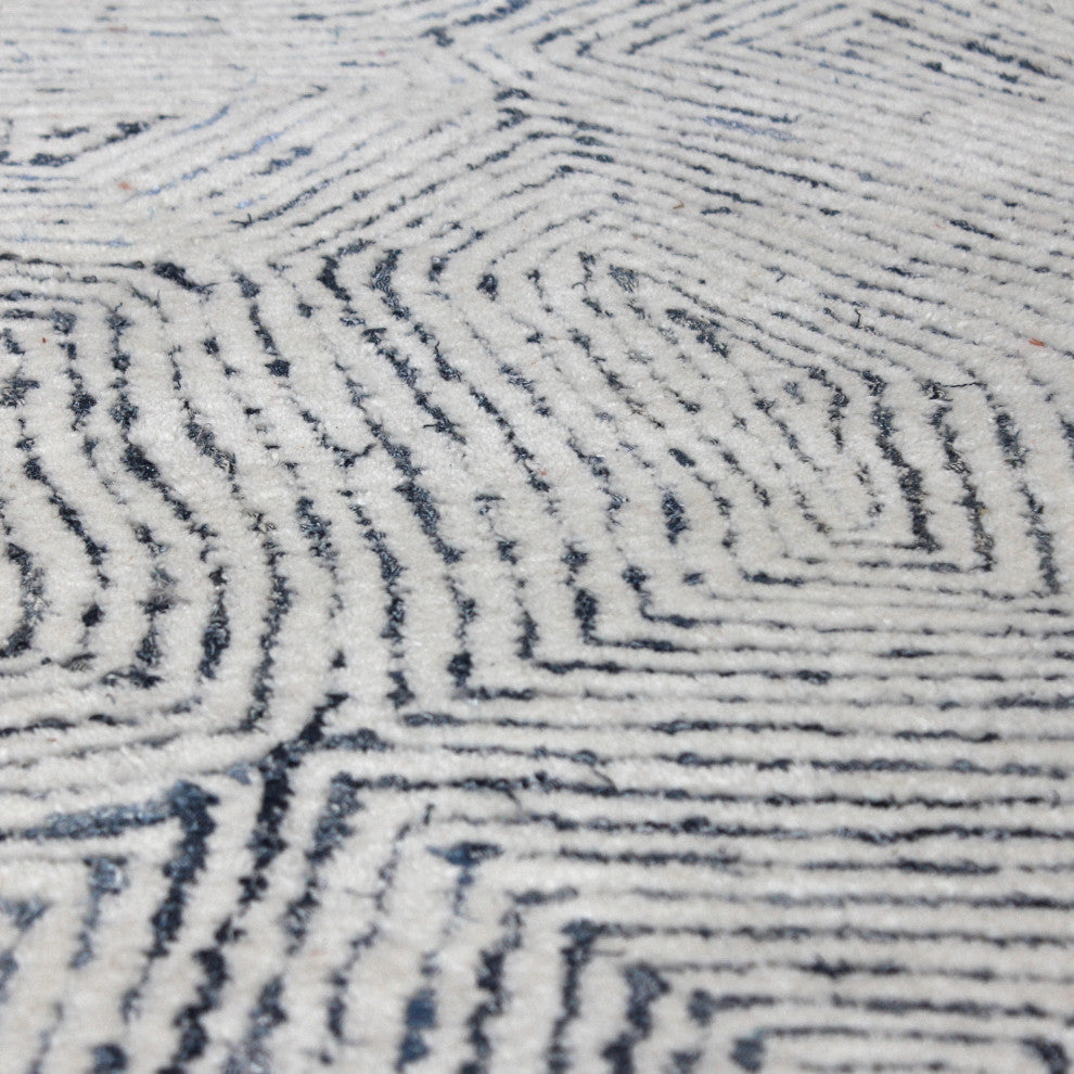 Uttermost Maze Blue Rug, 9'x12'
