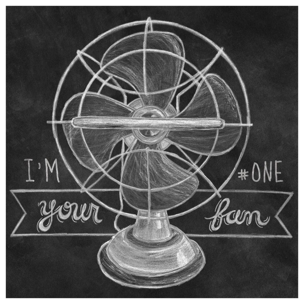 "Retro Fan Chalk" Digital Paper Print by Mary Urban, 32"x32"