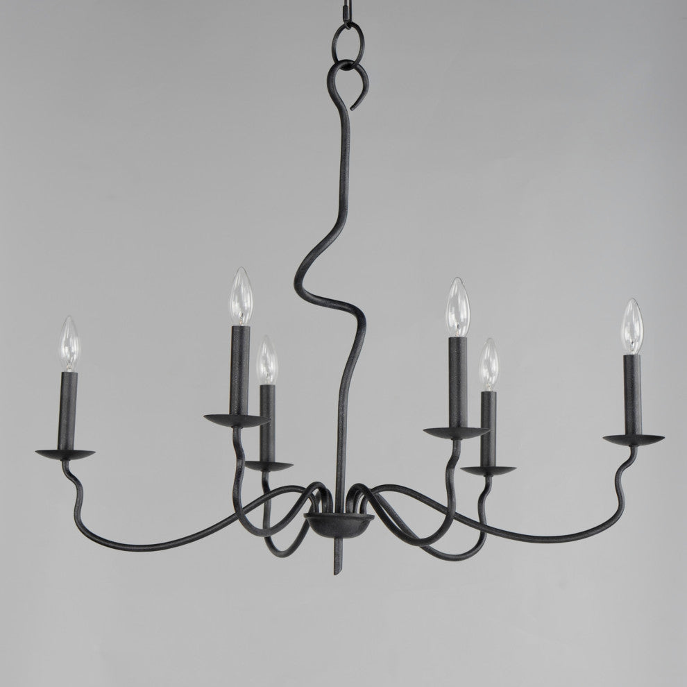 Maxim 27706 Padrona 6 Light 33"W Candle Style Chandelier - Black Oxide