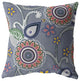 20 Gray Pink Floral Suede Throw Pillow