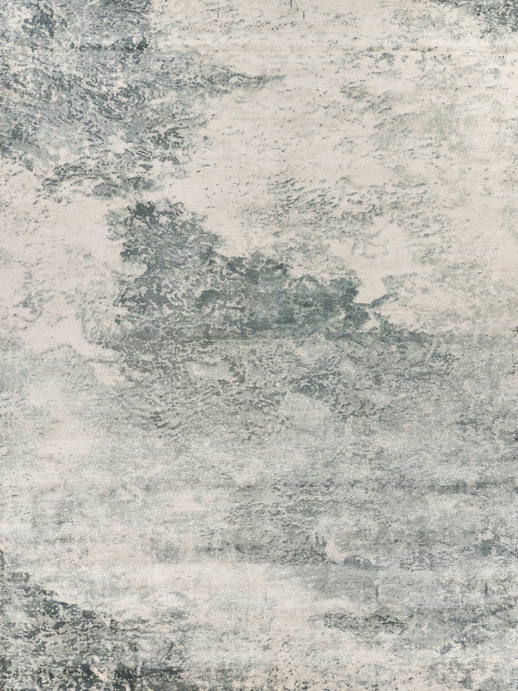 Cassina Hand Loomed Bamboo Silk and Cotton Dark Gray/Gray Area Rug