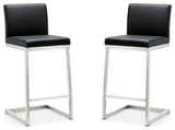 TOV Furniture Parma Black Stainless Steel Counter Stool - Set of 2