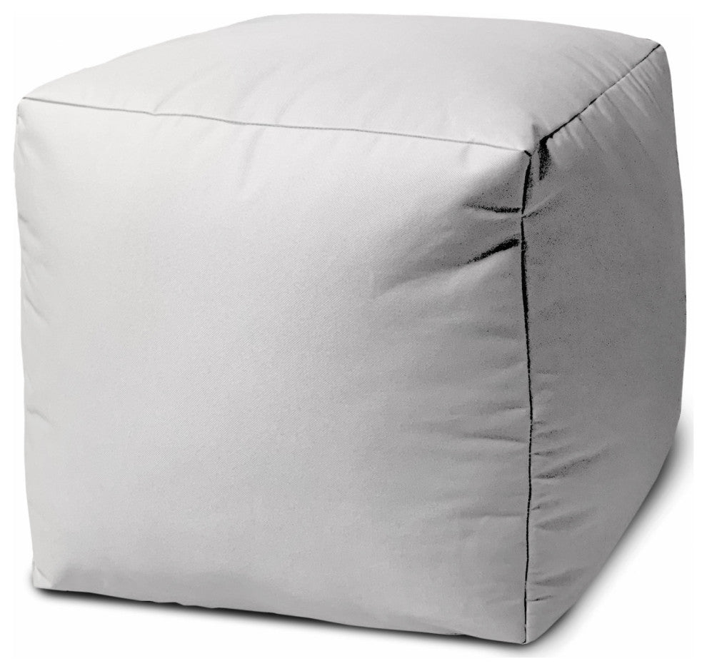 17  Cool Crisp White Solid Color Indoor Outdoor Pouf Ottoman