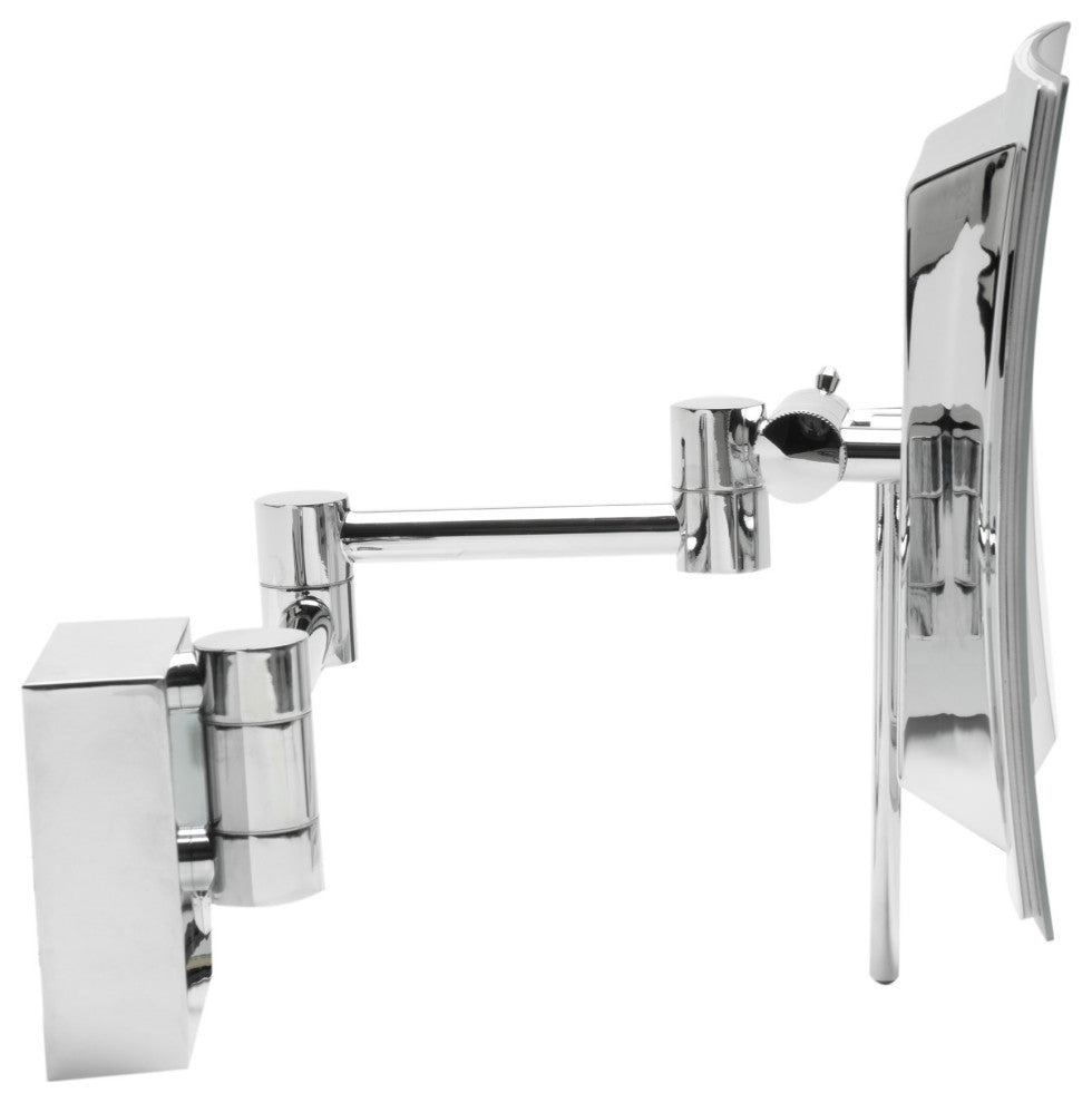 ALFI brand ABM8WLED-PC Polished Chrome Wall Mount Square 8" Mirror w/ Light