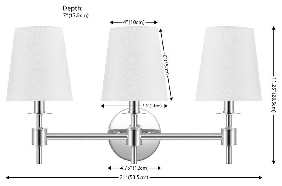 Safavieh Davielle 3 Lt 21" Wall Sconce, Chrome