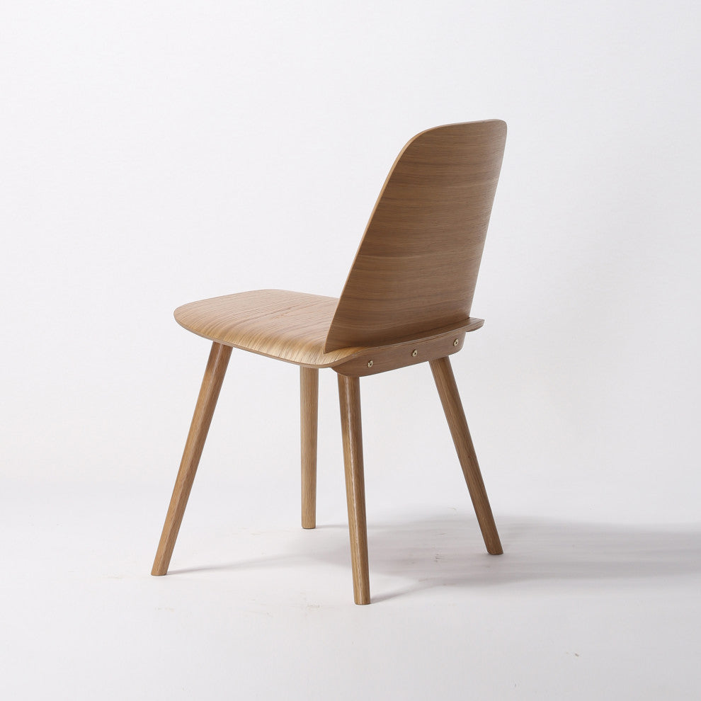 Elite Living Noma Modern, Set of 2, Wooden Dining Side Chair, Natural Brown