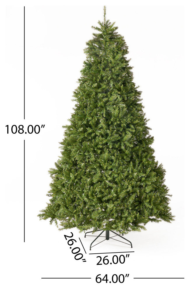 9-foot Fraser Fir  Hinged Artificial Christmas Tree, Clear Led