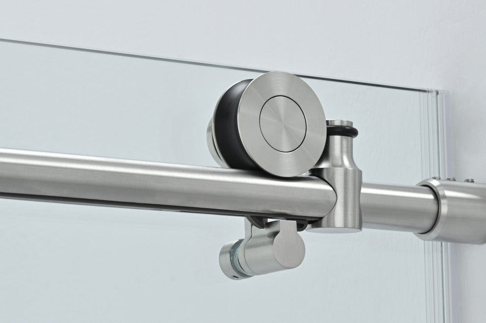 56"“60"Wx76" Frameless Sliding Shower Door With Clear Glass, Chrome