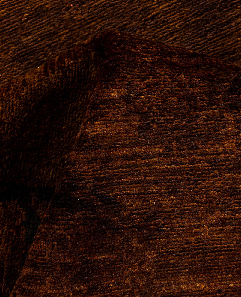 Overdyed One-of-a-Kind Hand-Knotted Area Rug Brown, 3' 0" x 11' 5"