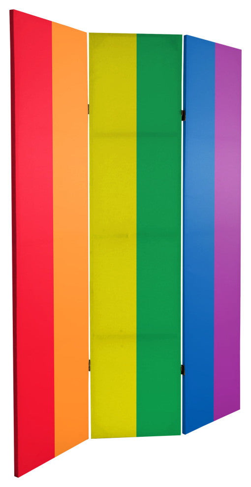 6' Tall Double Sided Rainbow Canvas Room Divider