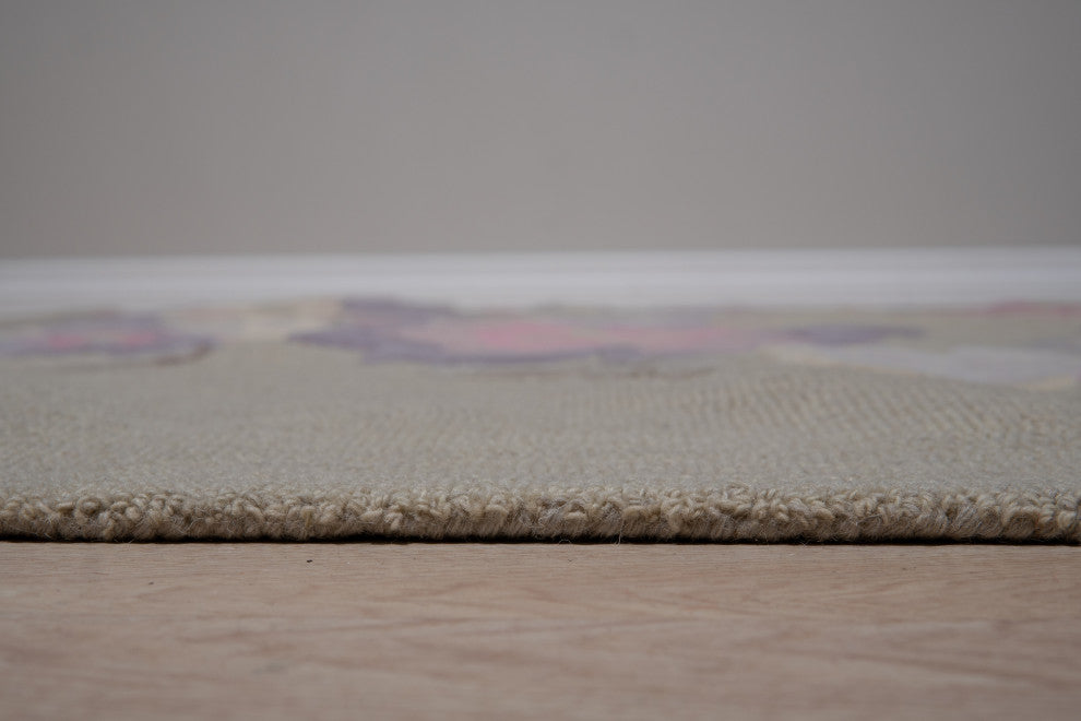EORC Gray Hand-Tufted Wool Kid's Butterfly Rug 2' x 3'