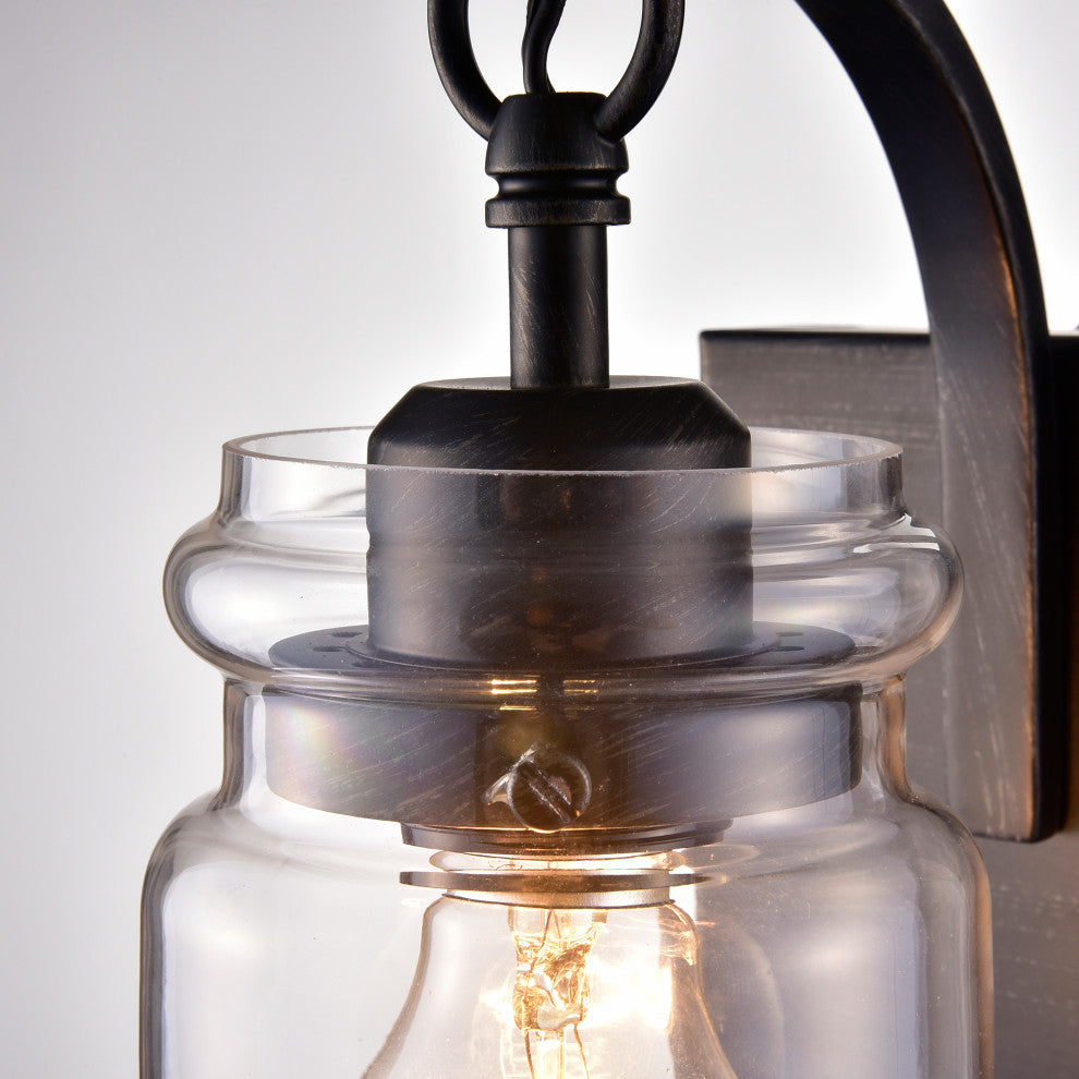 Daisy Glass Shade 1 Light Wall Sconce Single Light Antique Black