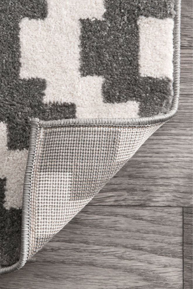 Bird Eye Area Rug, Gray, 5'3"x7'7"
